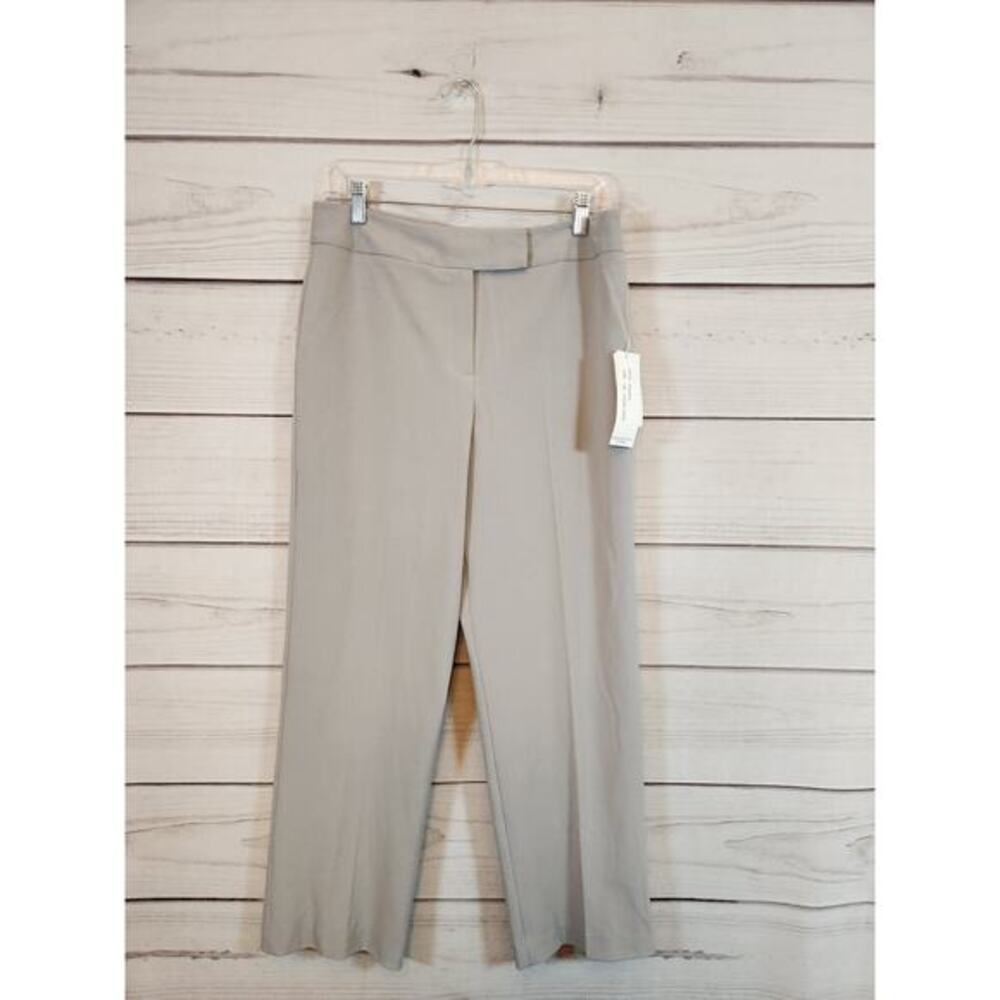 NWT Larry Levine Womens Petite Sport Stretch Dress Pants Pants in Stone Size 10P